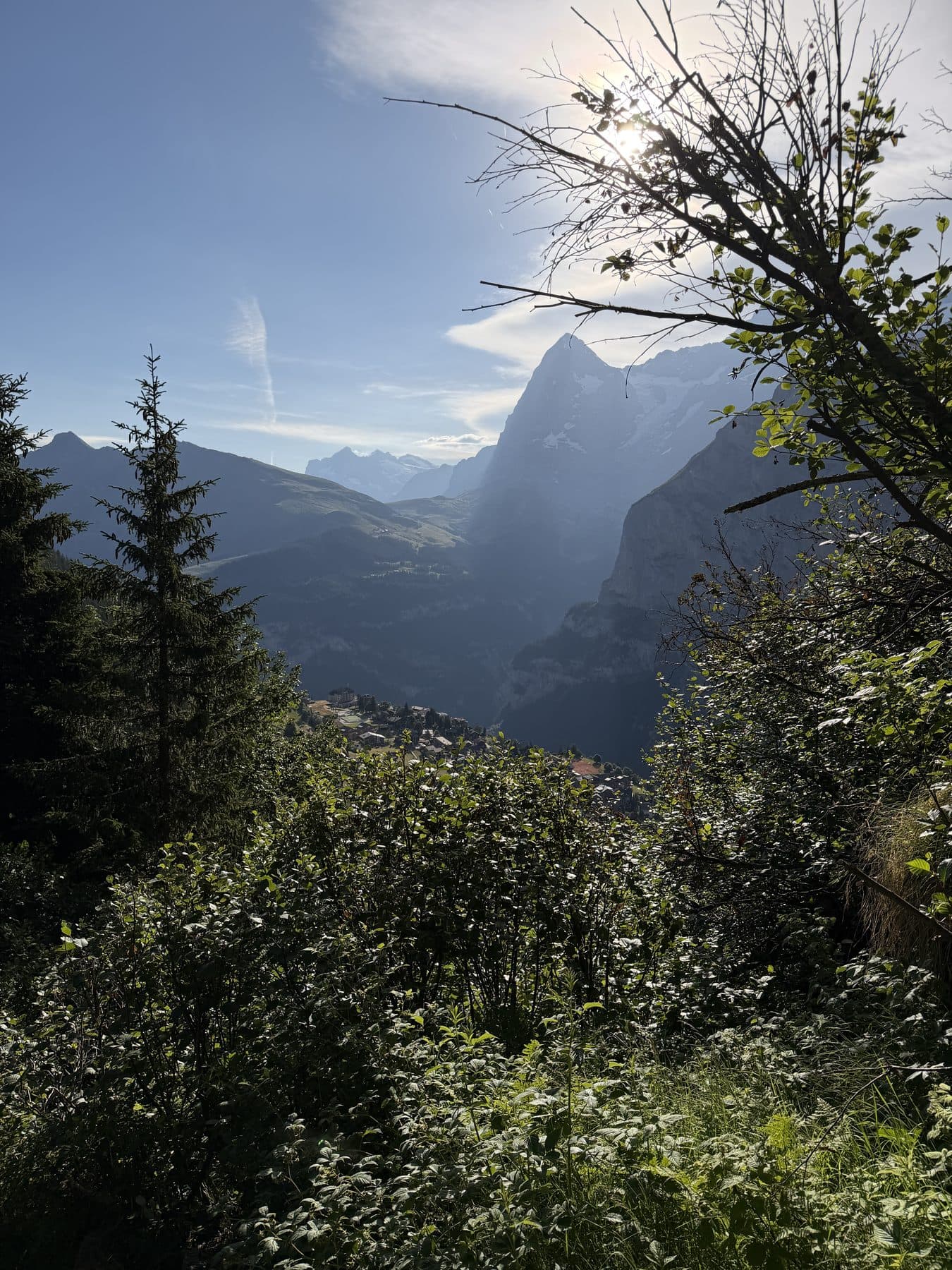 Looking down toward the village and mountain valley