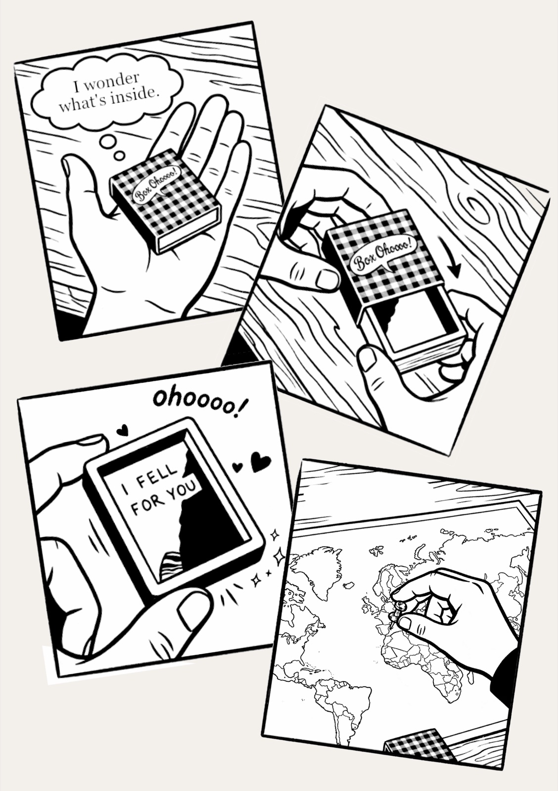 Comic: opening a Box Ohooo! Tiny Art Surprise